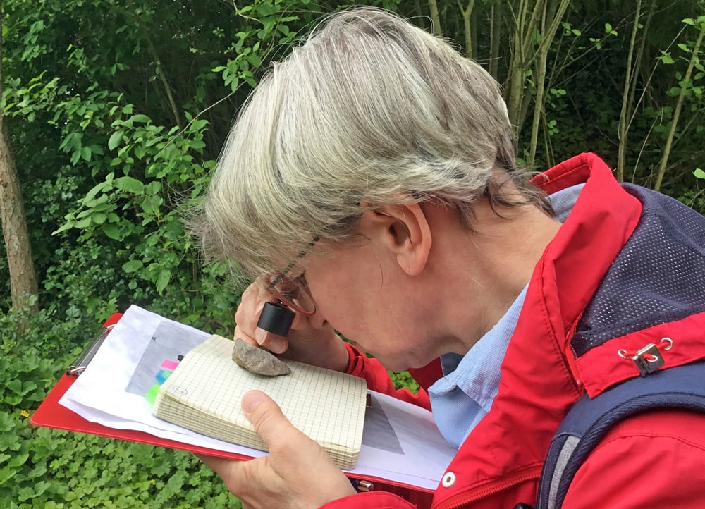 Ansprache von Ablagerungsgesteinen (Sedimenten); Foto: M. Reimann